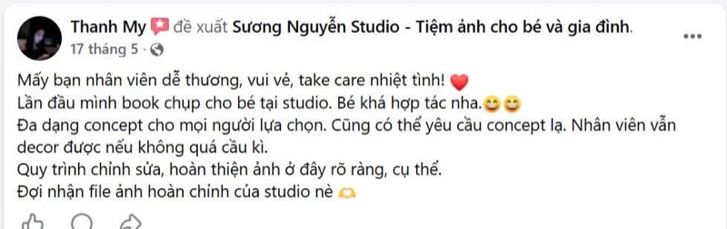 Feedback khách hàng Sương Nguyễn Studio